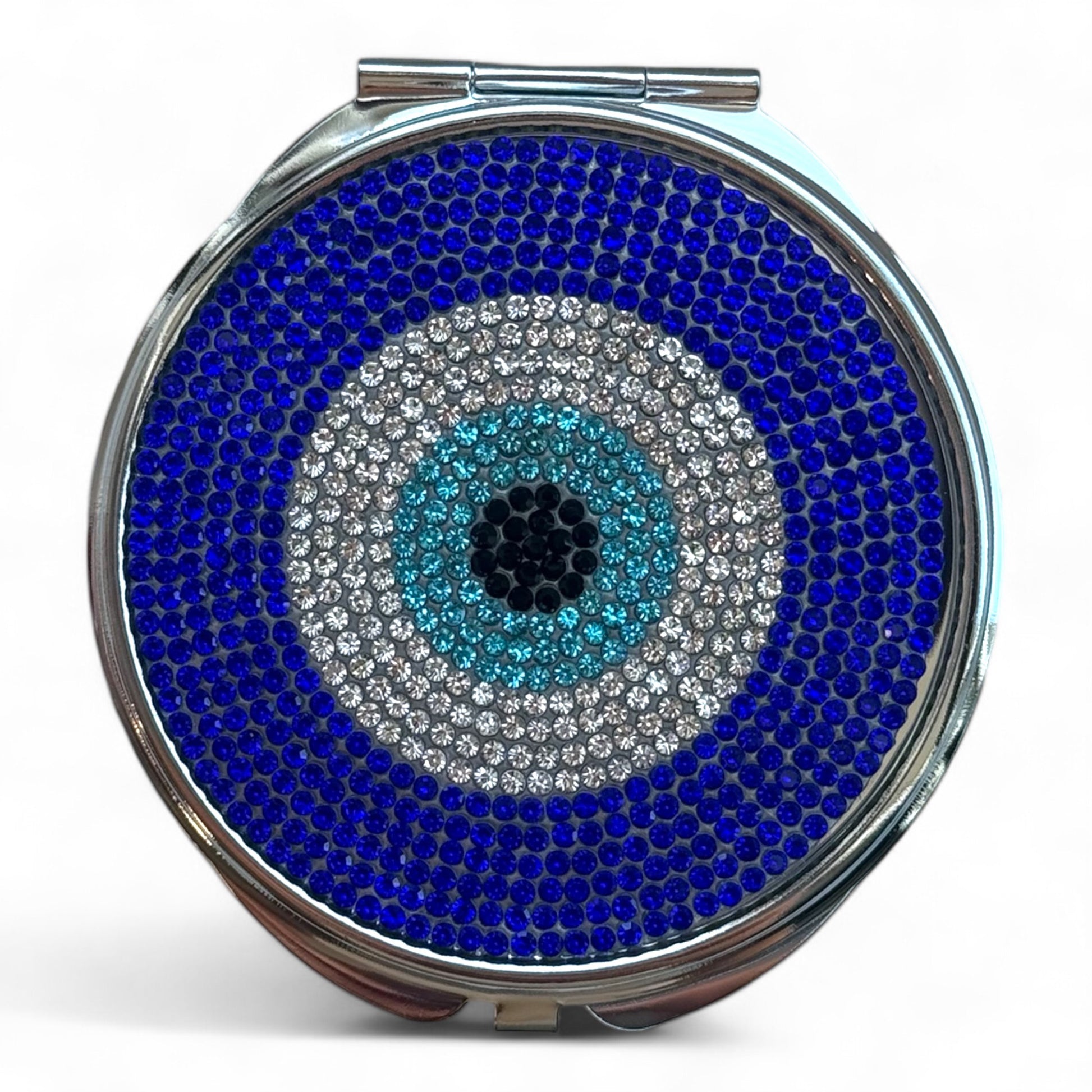 Compacte zakspiegel met Nazar oog symbool, perfect voor in je tas en stijlvolle persoonlijke verzorging