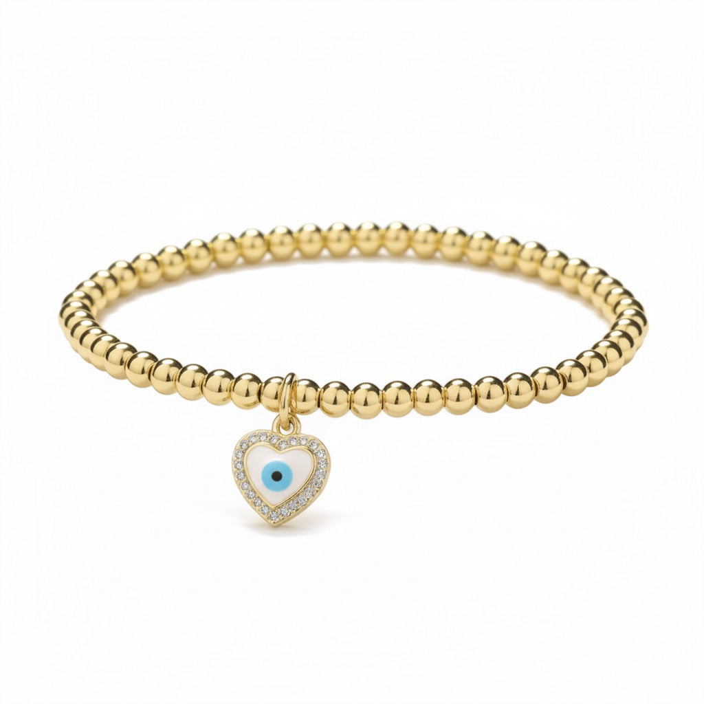 Armband Ayla elegante gouden armband met Nazar hart voor dames