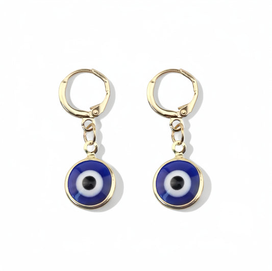 Nazar Golden Boze Oog oorbellen van koper, 1,6 cm in goudkleur, met een sprankelend en tijdloos ontwerp. Perfect voor een elegante touch bij elke outfit.