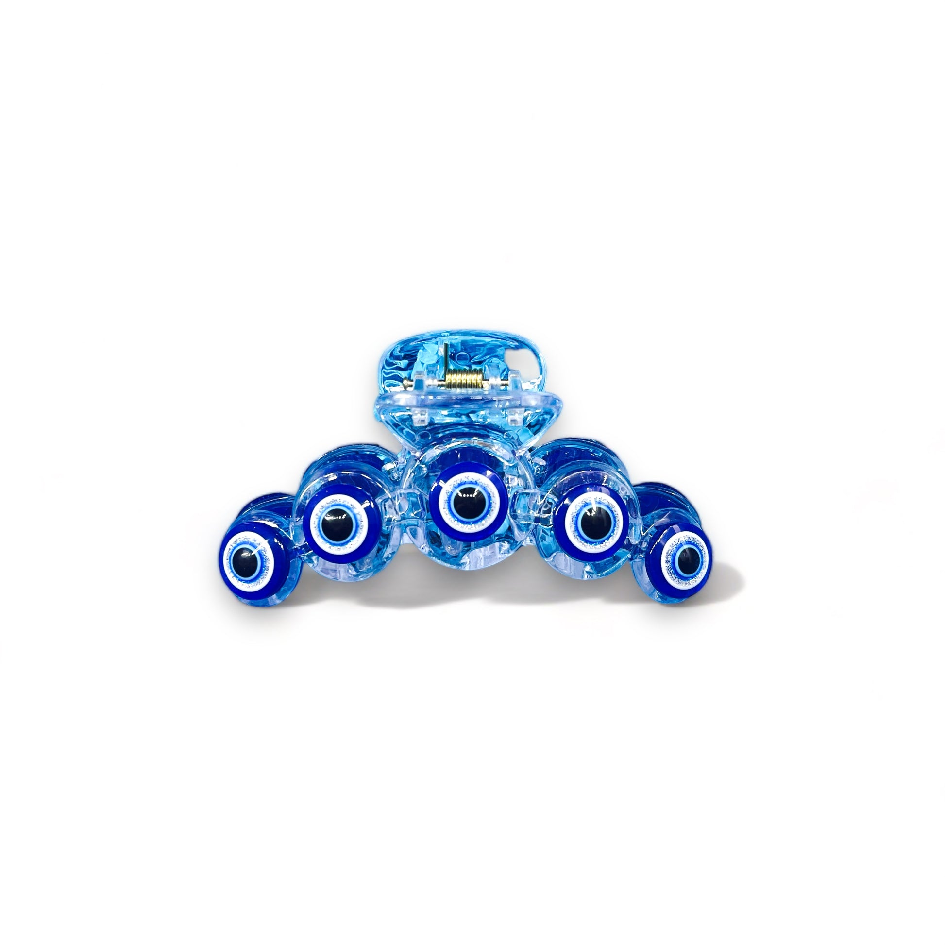 Nazar Lucky haarklem van 11 cm lang en 5,2 cm hoog, gemaakt van duurzaam plastic. Transparante look, stevige grip, ideaal voor verschillende haartypes en -stijlen, houdt je haar de hele dag op zijn plaats.