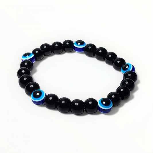 Armband kralen nazar unisex zwart