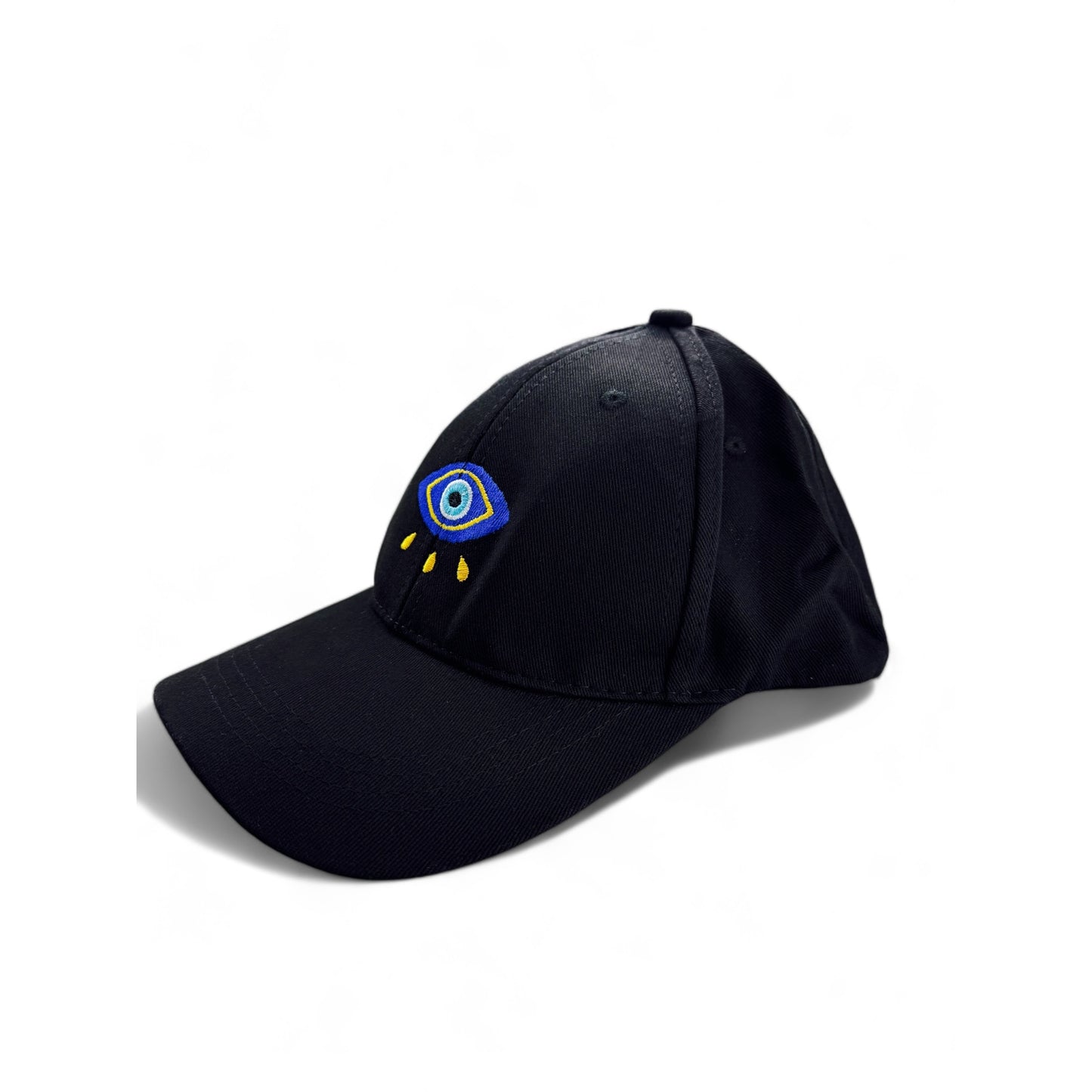 Boze Oog pet in zwart, unisex en gemaakt van 100% polyester voor comfort en duurzaamheid, een stijlvolle toevoeging aan je dagelijkse look.