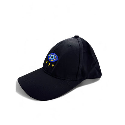 Boze Oog pet in zwart, unisex en gemaakt van 100% polyester voor comfort en duurzaamheid, een stijlvolle toevoeging aan je dagelijkse look.